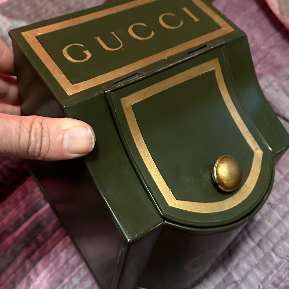 Rare Original Gucci Metal Hinge metal storage Container